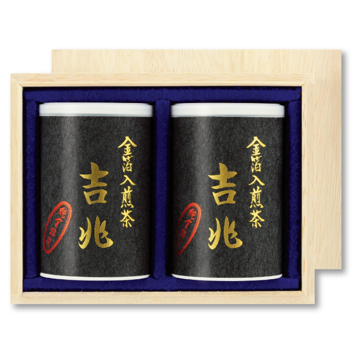 深蒸し茶箱入　金箔入銘茶 吉兆