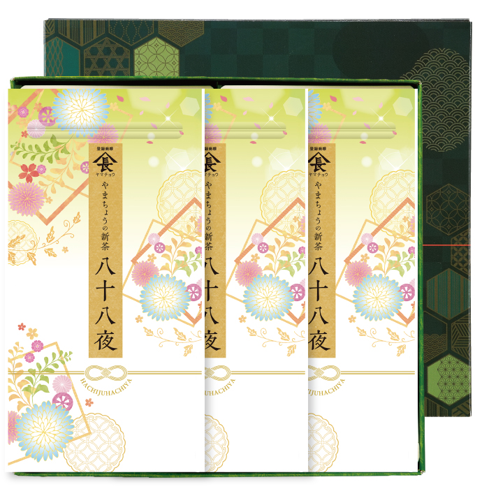 新茶限定　深蒸し茶3枚箱入　八十八夜-3